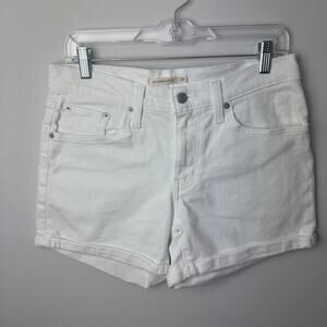 Levi's Women's White Mid-Length Jean Shorts - Size 30